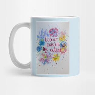 Colorful flower Watercolor Painting - Colour Ouside The Edges Mug